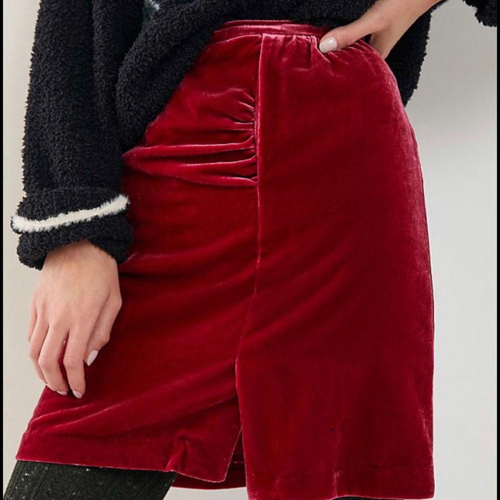 Anthropologie Montie Velvet mini skirt